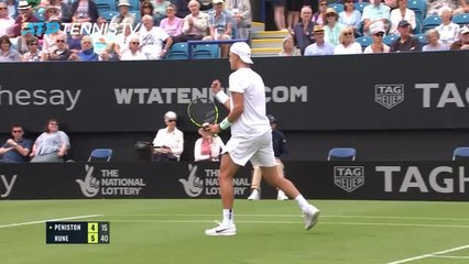 Peniston continues memorable grass court season by beating Rune