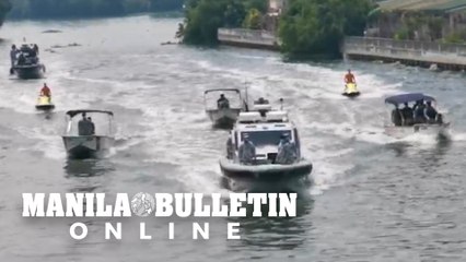 Philippine Coast Guard shows its assets along Pasig River near Malacanang Palace