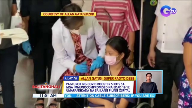 Pagturok ng COVID booster shots sa mga immunocompromised na edad 12-17, umarangkada na sa ilang piling ospital | BT