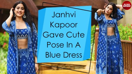Janhvi Kapoor Gave Cute Pose In A Blue Dress | Janhvi Kapoor | Bollywood Gupshup