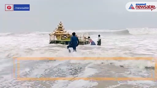 Cyclone Asani: Temple-type structure washes ashore Andhra coast