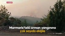 Marmaris'teki orman yangınına havadan müdahale ediliyor