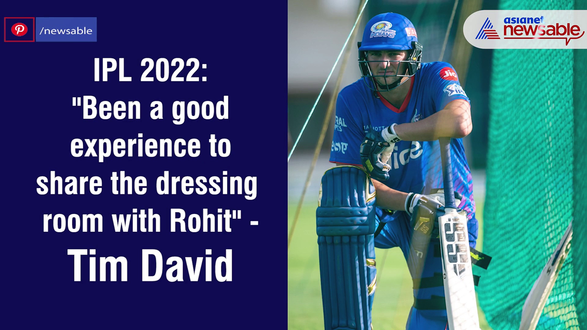 IPL 2022: "Been a good experience to share the dressing room with Rohit Sharma" - Tim David