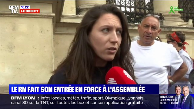 La jeune élue EELV, Pauline Rapilly-Ferniot, est venue perturber l'arrivée des députés RN à l'Assemblée nationale