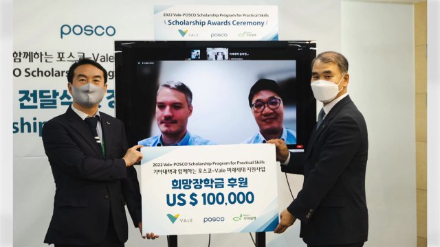 [기업] 포스코· 브라질 철광석 공급사 발레, 국내 중고생에 장학금 공동 지원 / YTN