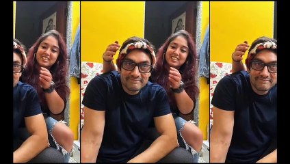 Aamir enjoys playing football with son Azad in the rain