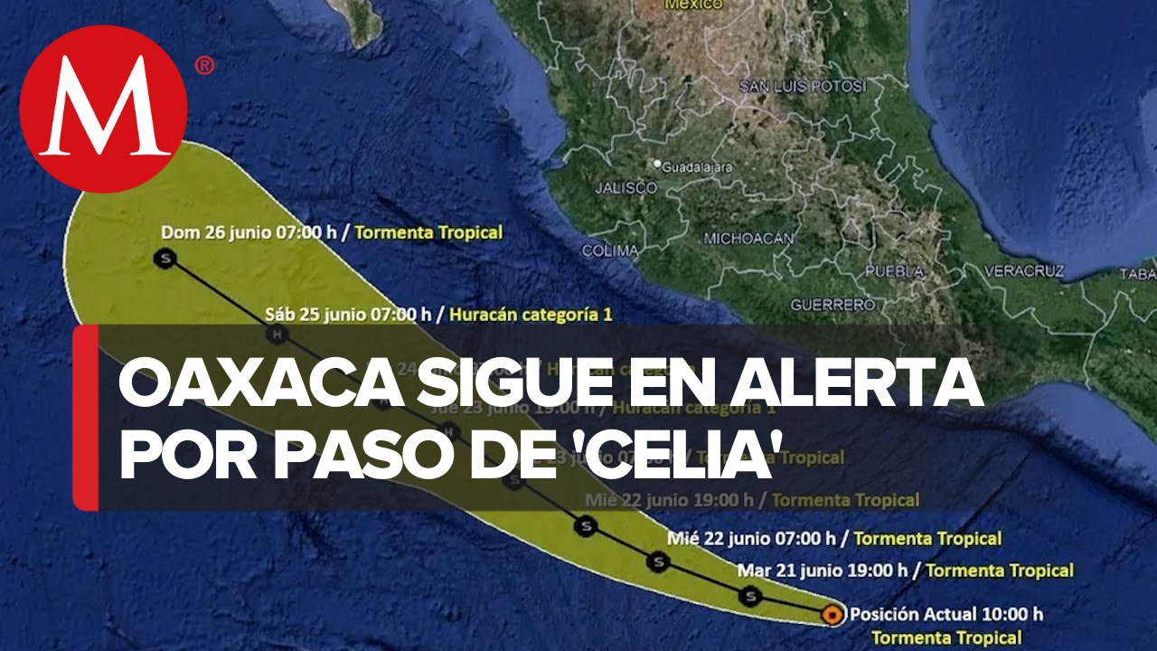 Celia' se intensifica a tormenta tropical frente a las costas de Oaxaca