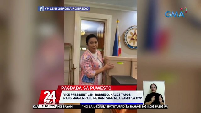 Vice President Leni Robredo, halos tapos nang mag-empake ng kaniyang mga gamit sa OVP | 24 Oras