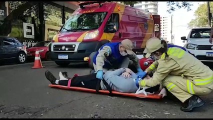 Motociclista fica ferido em acidente no Centro de Cascavel