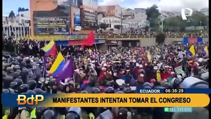 Protestas en Ecuador: Manifestantes intentaron tomar el Congreso