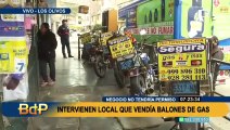 Los Olivos: Intervienen local que vendía ilegalmente balones de gas