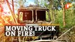 Moving Truck Catches Fire | Narrow Escape For Driver And Helper