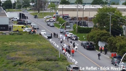 Alerte à la bombe à l'usine Oldcastle (Le Reflet - Erick Rivest)