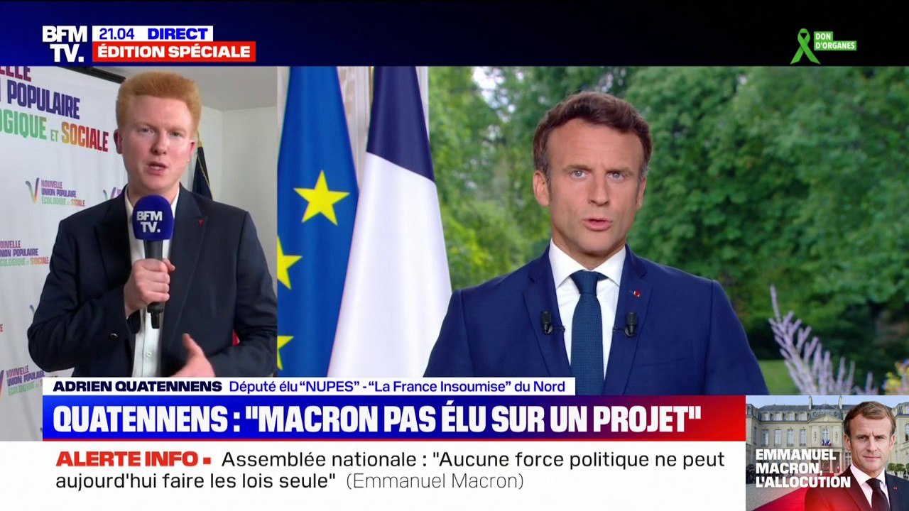 Adrien Quatennens: "Nous n'avons pas vu le président reculer d'un iota sur son programme"