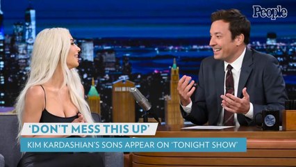 Kim Kardashian Pauses Tonight Show Interview to Shush Saint and Psalm in the Audience: 'Come On!'