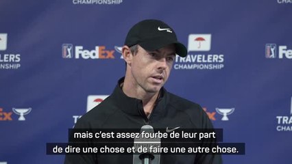 PGA Tour -  McIlroy remonté contre ceux qui partent pour LIV : "C'est assez fourbe"