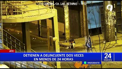 Ate: ladrón es intervenido infraganti y en menos de 24 horas es captado nuevamente robando