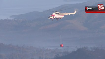 Marmaris'teki orman yangınına müdahale sürüyor
