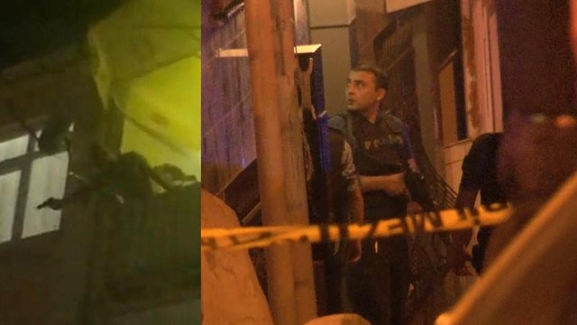 Balkondan rastgele ateş açtı, eline ne geçtiyse fırlattı