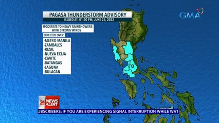PAGASA thunderstorm advisory (June 23, 2022) | 24 Oras News Alert
