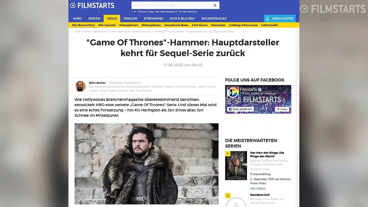 Game Of Thrones: Brauchen wir eine Jon Snow Spin-Off-Serie? (FILMSTARTS-Original)