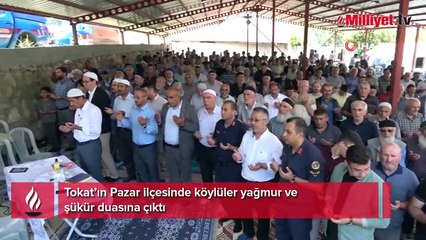 Köylüler yağmur ve şükür duasına çıktı