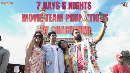 7 Days 6 Nights Movie Team Promotions At Charminar | Sumanth Ashwin | Kritika | Popper Stop Telugu