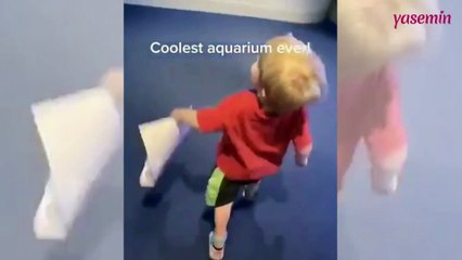 Bu akvaryumda çocukların balık çizimleri gerçeğe dönüşüyor!