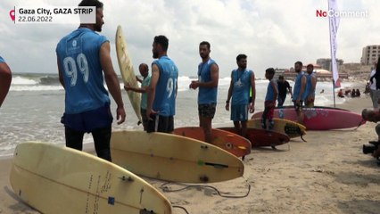 Gaza surfers ride the waves in 'first' Palestinian event