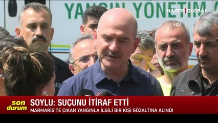 Bakan Soylu: Marmaris yangınıyla ilgili gözaltına alınan kişi suçunu itiraf etti