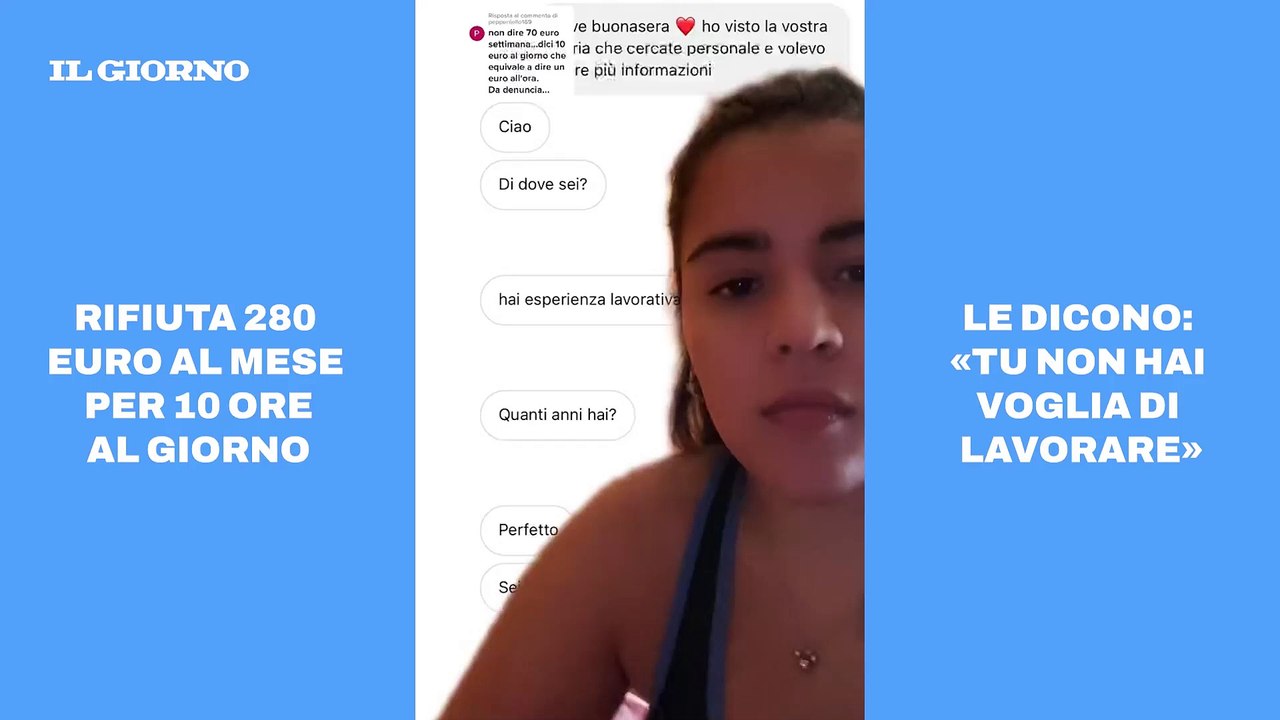 Napoli, rifiuta 280 euro al mese per 10 ore al giorno e le dicono: “Non hai voglia di lavorare”