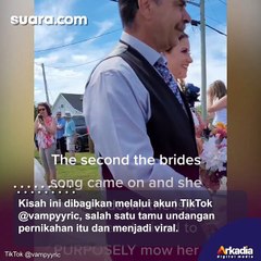Detik-detik Momen Pernikahan Pengantin Nyaris Rusak Gegara Tetangga Potong Rumput
