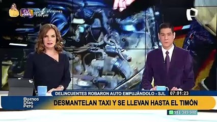 Se llevaron hasta el timón: Delincuentes desmantelaron por completo taxi que robaron empujando