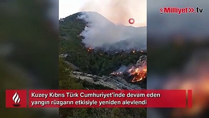KKTC’de devam eden orman yangını yeniden şiddetlendi