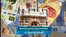 Banxico aplica la mayor alza de tasas de interés en la historia