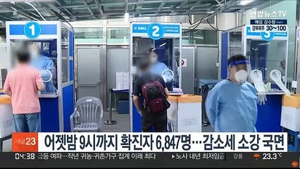어젯밤 9시까지 확진자 6,847명…감소세 소강 국면