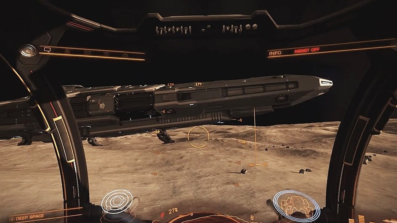 Elite: Dangerous - Gameplay: Umfahrung einer gelandeten Föderation-Korvette