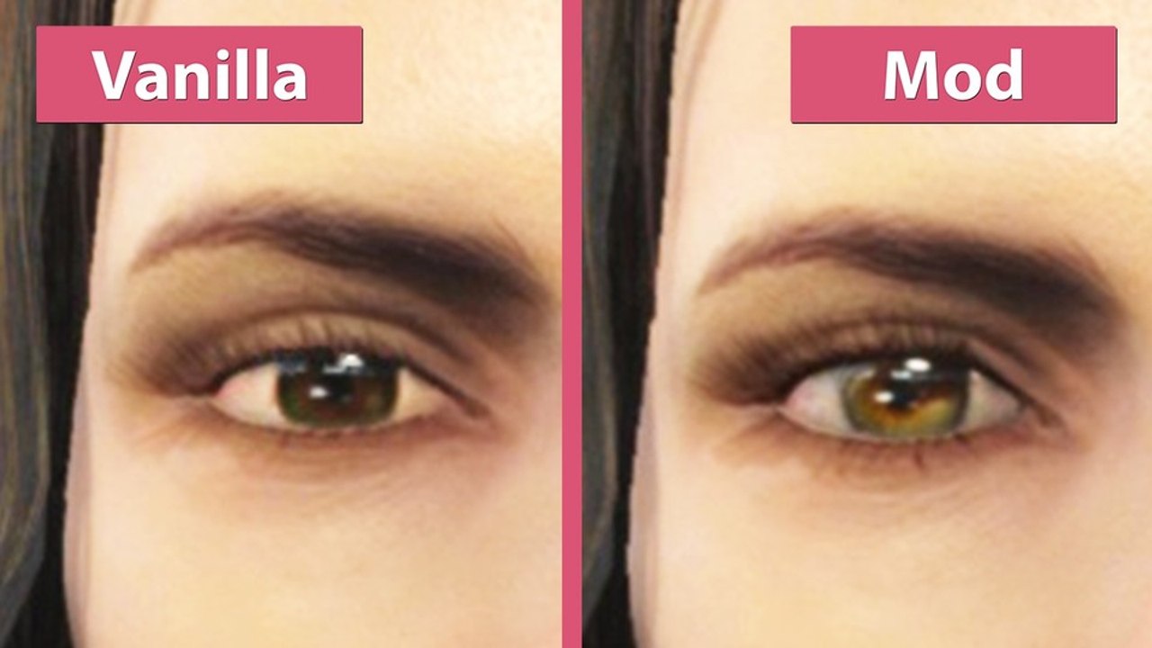 Fallout 4 - Mod für neue Augentexturen im Vergleich zum Original