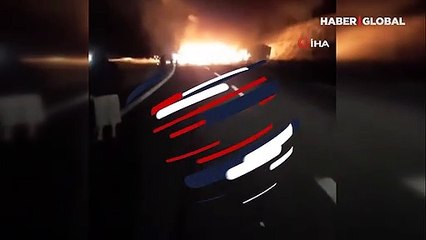 Ankara’da feci kaza! Tır alev alev yandığı anlar kamerada
