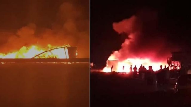 Ankara’da feci kaza: TIR, alev topuna döndü