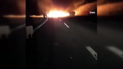 Ankara'da iplik taşıyan tır ile karpuz taşıyan tır çarpıştı: 1 yaralı