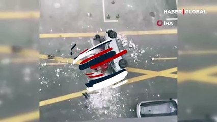 Çin'de elektrikli otomobil 3. kattan düştü: 2 ölü