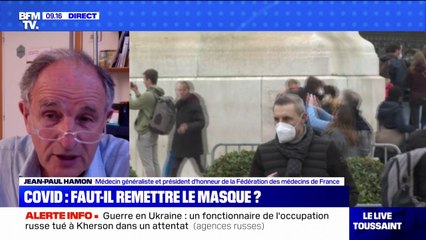Pour le médecin Jean-Paul Hamon, "ça a été une erreur d'arrêter de mettre les masques dans les transports"