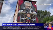 Emmanuel Macron en marionnette de Jacques Attali: une fresque fait polémique à Avignon