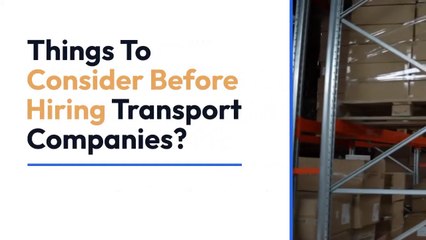 Transport Companies: What To Consider Before Hiring One?