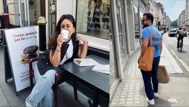 Kareena Kapoor पति Saif Ali Khan के साथ London में मना रहीं vacation, Bebo का bag उठाते नजर आए सैफ