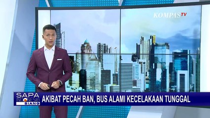 Kecelakaan Tunggal Bus AKAP Tabrak Pembatas Jembatan Hingga Terperosok ke Pinggir Jurang!