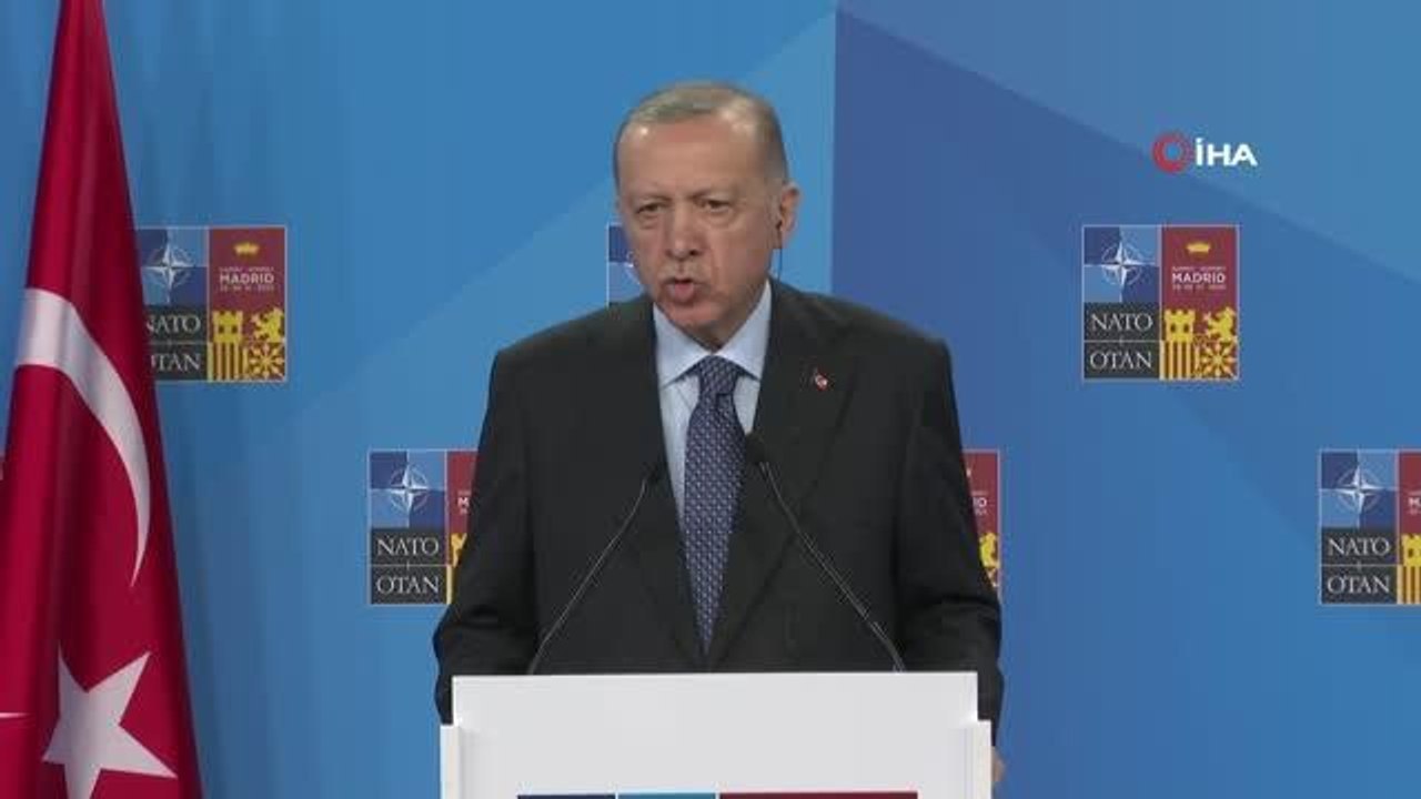 Cumhurbaşkanı Recep Tayyip Erdoğan, NATO Devlet ve Hükümet Başkanları Toplantısı'nın ardından düzenlediği basın toplantısında, "(İsveç ve...