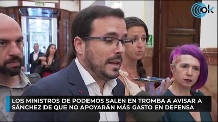 Los ministros de Podemos salen en tromba a avisar a Sánchez de que no apoyarán más gasto en Defensa