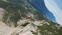 Guy Breaks Fall With Parachute After Diving Off Mountain at High Altitude